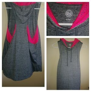 Hooded Sleeveless Mesh Top